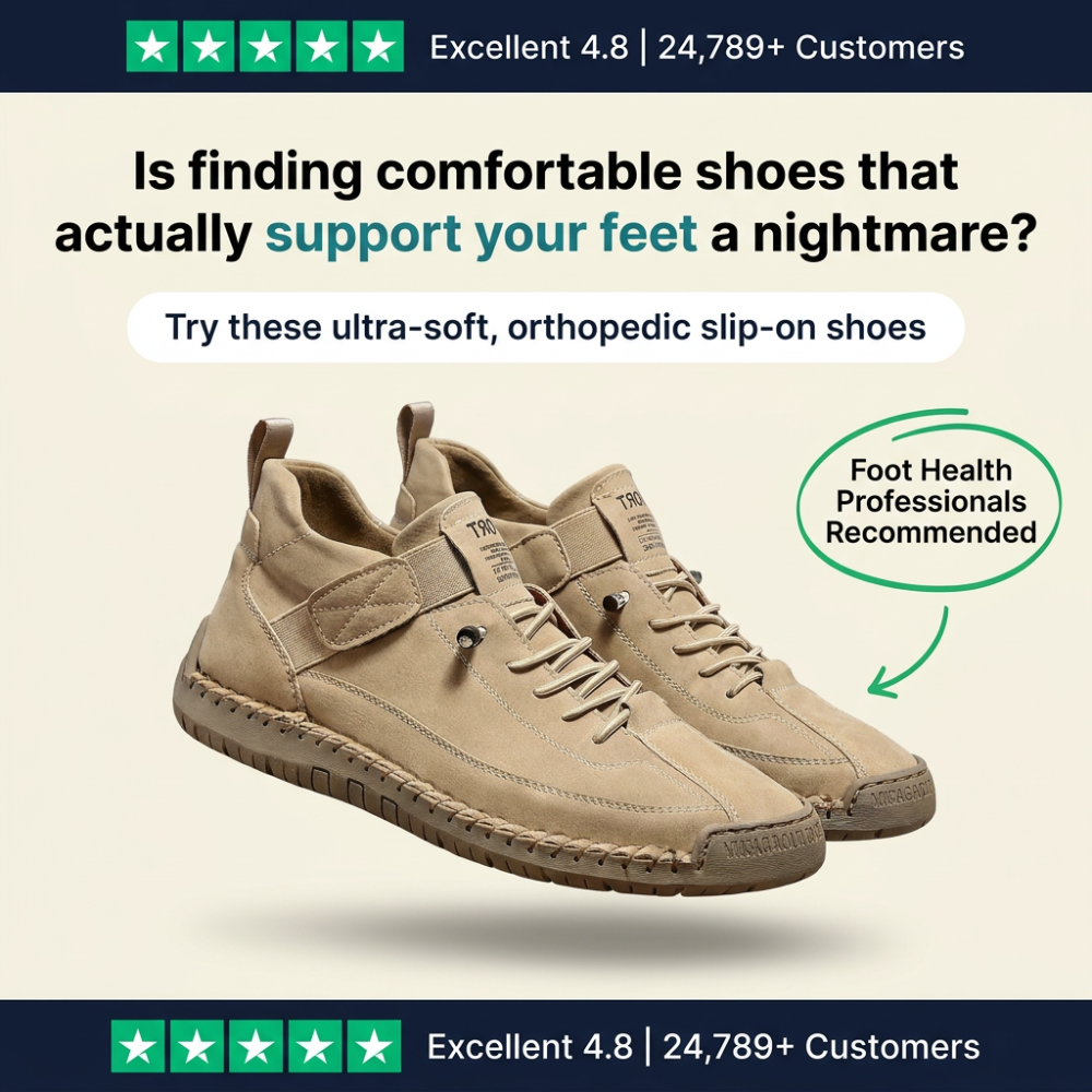 Women's Lightweight Orthopedic Walking Shoes - Beige | Hensley London