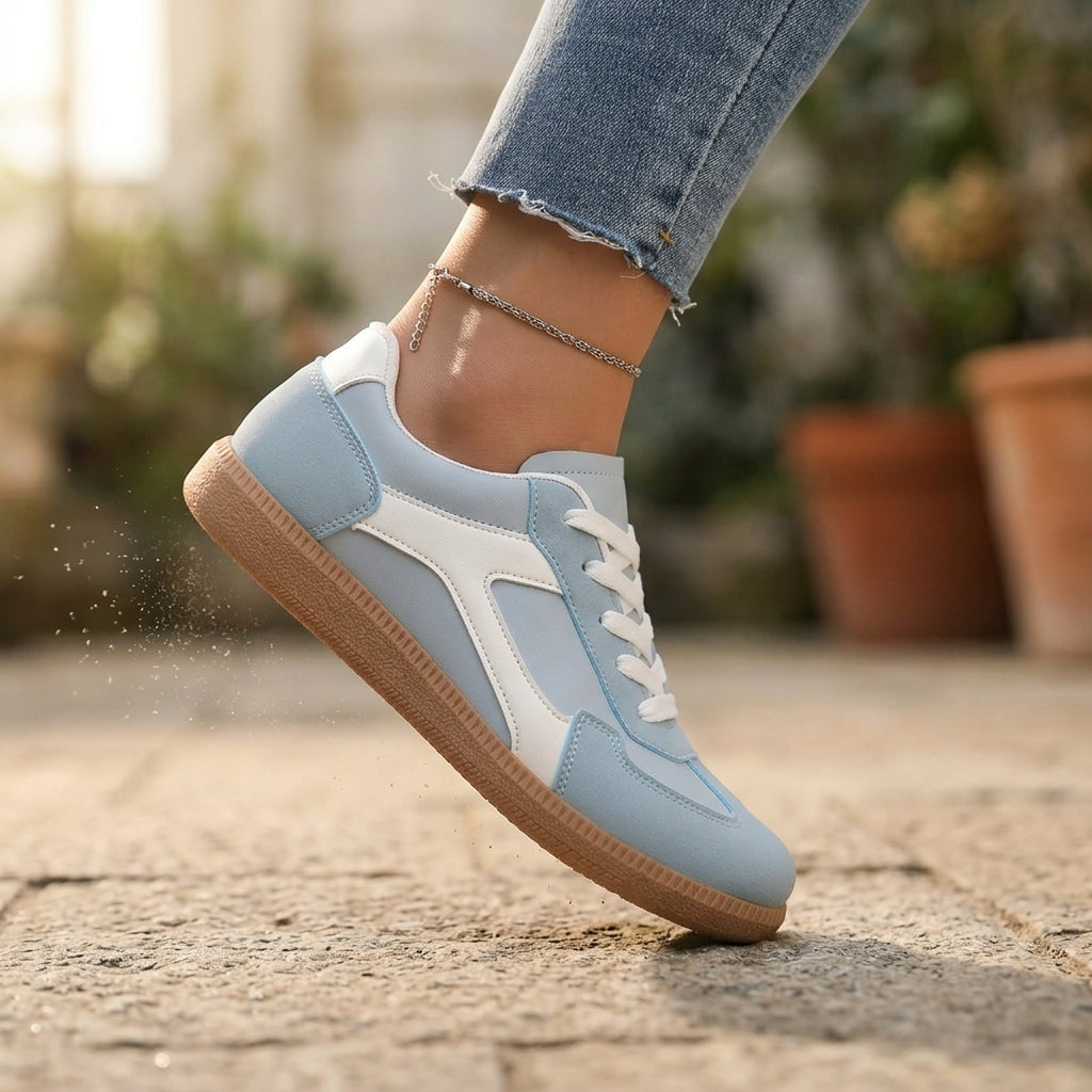 Women's Leather Low-Top Orthopedic Sneakers – side view | Hensley London