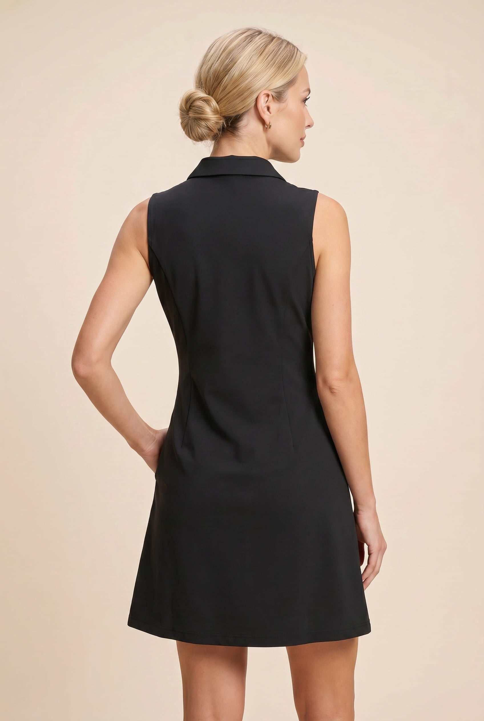 Women's Summer Dress White Cotton Blend Polo Midi - 4