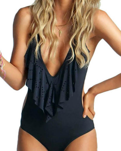 Rina Women's Ruffle Backless Swimsuit | High-Quality Fabric - Image 8