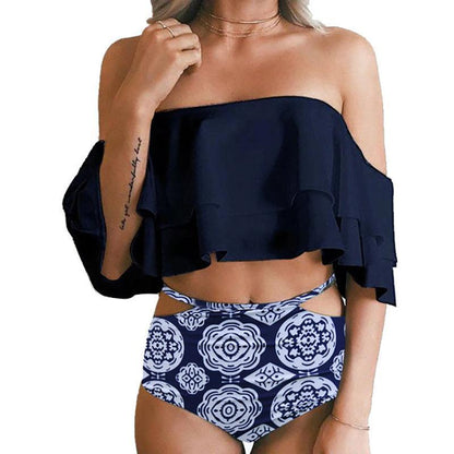 Rina Women's High Waist Swimsuit | Vintage Ruffle Design - Image 3