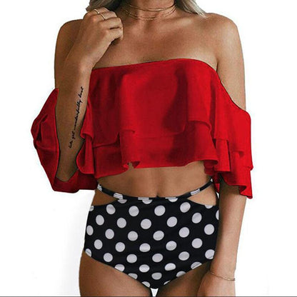 Rina Women's High Waist Swimsuit | Vintage Ruffle Design - Image 4