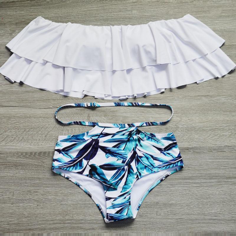 Rina Women's High Waist Swimsuit | Vintage Ruffle Design - Image 5