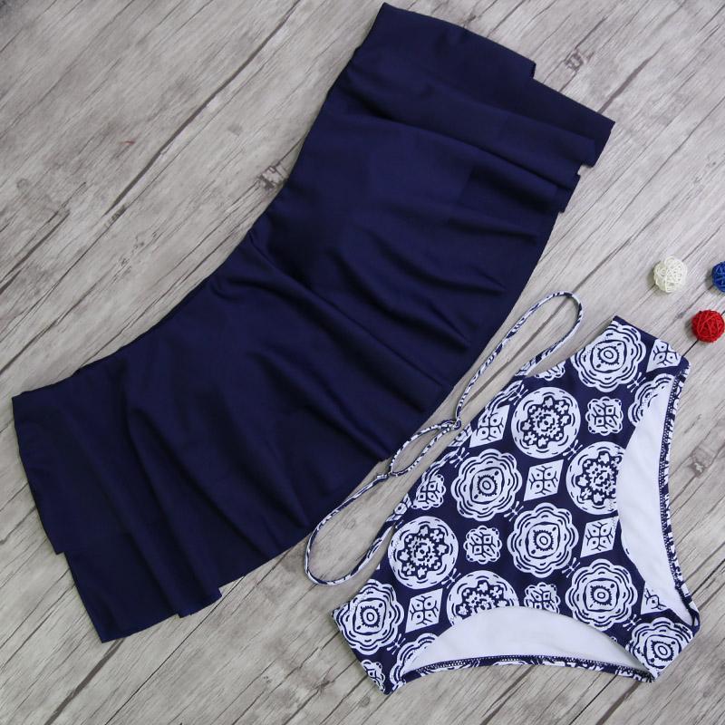 Rina Women's High Waist Swimsuit | Vintage Ruffle Design - Image 8