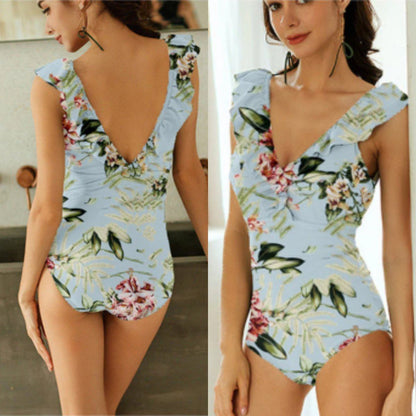 Ruffled One Piece Bathing Suit for Women | Comfortable Striped Design - Image 8