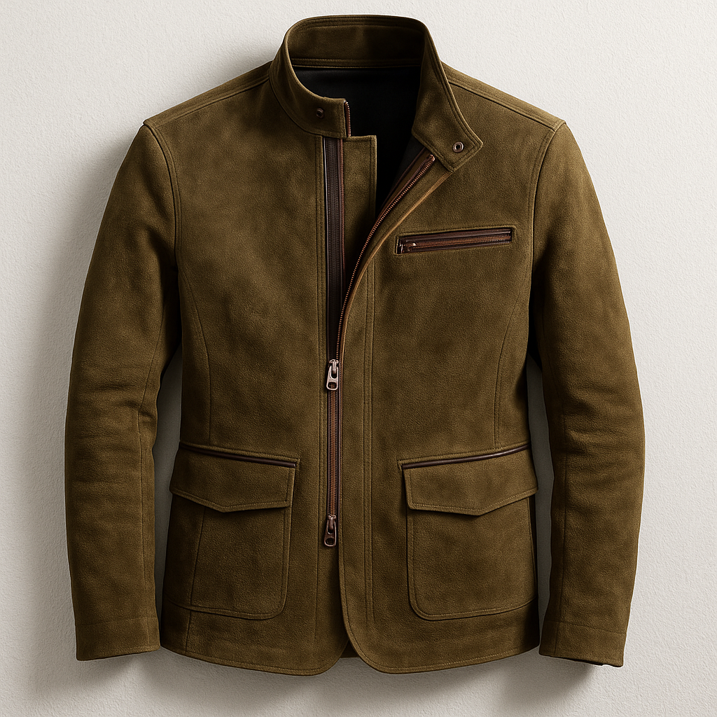 Men's Premium Suede Field Jacket – main view | Hensley London