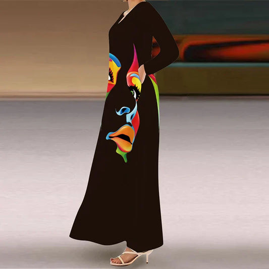 Women's Maxi Dress Multicolor Rayon Spandex-2