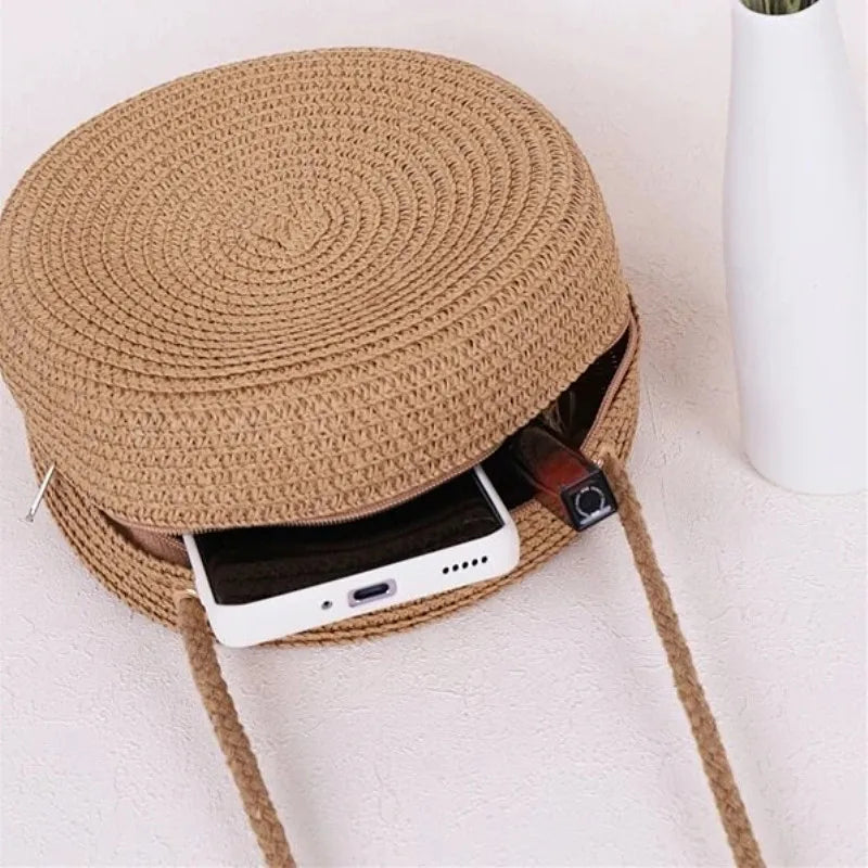 Women's Crossbody Bag Beige Mini Polyester-5
