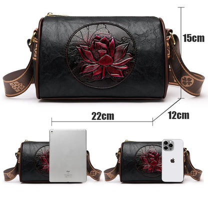 Women's Crossbody Bag Black Medium Leather-4
