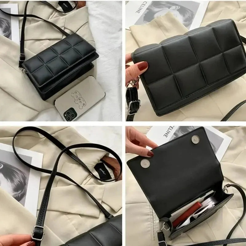 Women's Crossbody Bag Black Small PU Leather-6