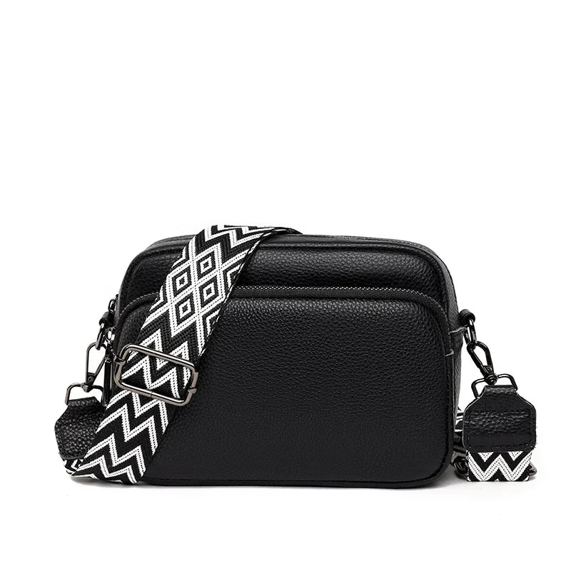 Women's Crossbody Bag Black Large PU Material-2