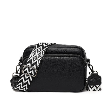 Women's Crossbody Bag Black Large PU Material-2