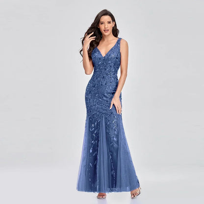 Women's Evening Gown Black Chiffon Sequin Floor-Length-4