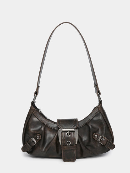 Women's Shoulder Bag Brown One Size Leather Retro Style-4
