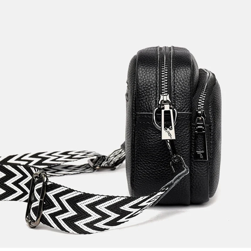 Women's Crossbody Bag Black Large PU Material-3