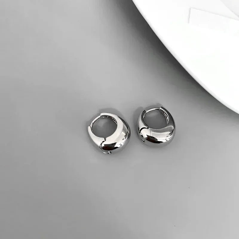 Women's Silver Hoop Earrings 925 Sterling Elegant Design - 5