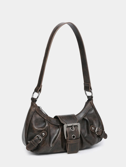 Women's Shoulder Bag Brown One Size Leather Retro Style-5