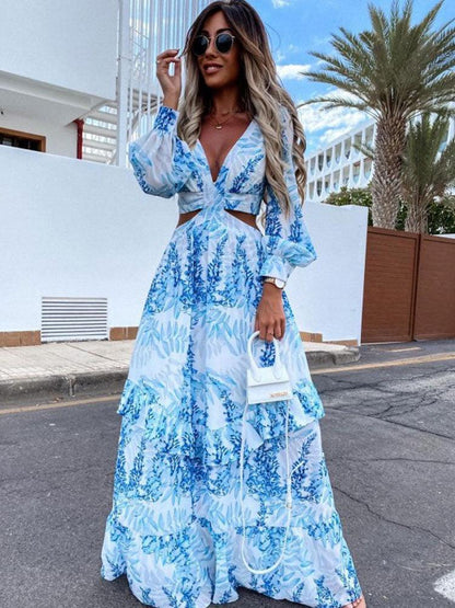 Variant image for Women's Maxi Dress Floral Size M Lightweight-1