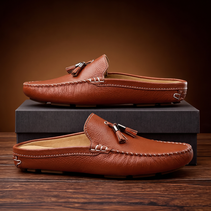 Men's Leather Tassel Loafers – detail view | Hensley London