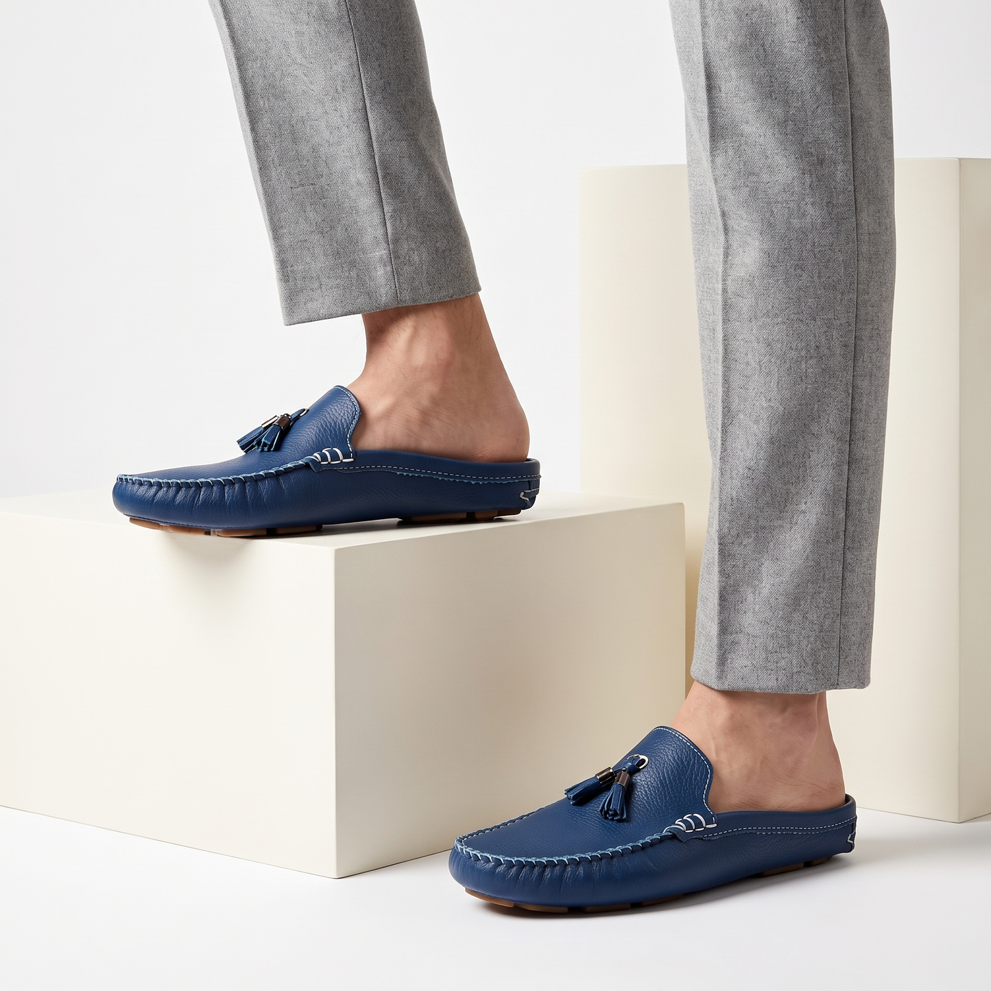 Men's Leather Tassel Loafers – sole detail | Hensley London