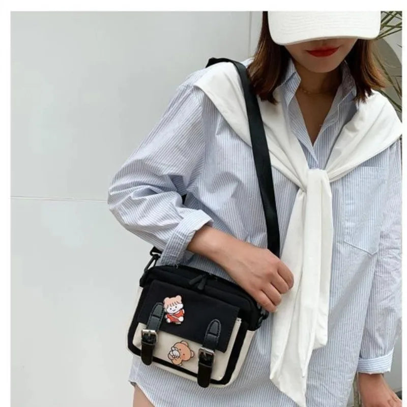 Women's Shoulder Bag Beige One Size Canvas-6