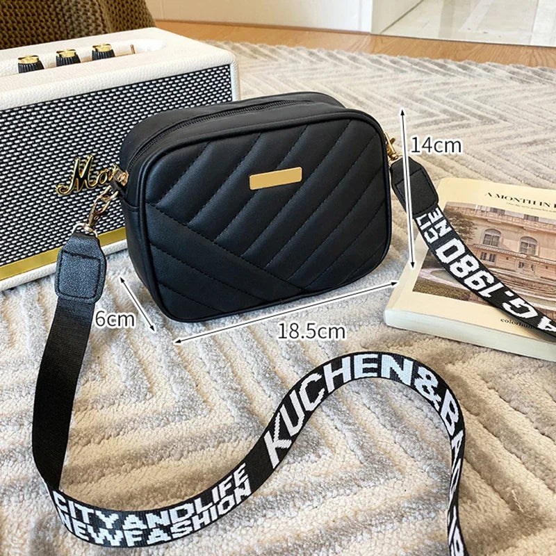 Women's Crossbody Bag Black 18.5x14x6cm PU Leather Vintage Handbag-5
