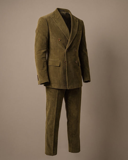 Men's Corduroy Double-Breasted Trouser Suit - additional product view | Hensley London