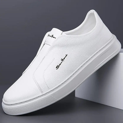 Men's Faux Leather Laceless Sneakers – product view | Hensley London
