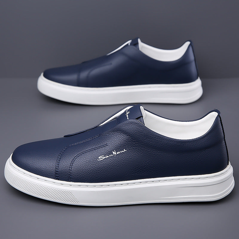 Men's Faux Leather Laceless Sneakers – product view | Hensley London