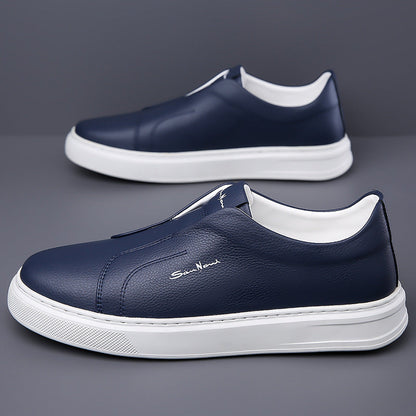 Men's Faux Leather Laceless Sneakers – product view | Hensley London