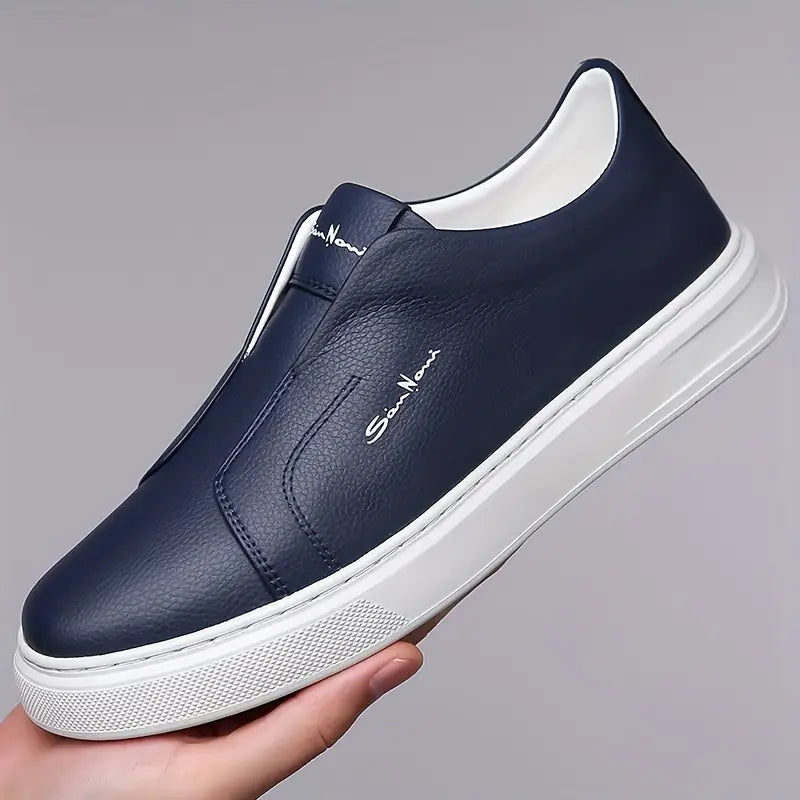 Men's Faux Leather Laceless Sneakers – product view | Hensley London