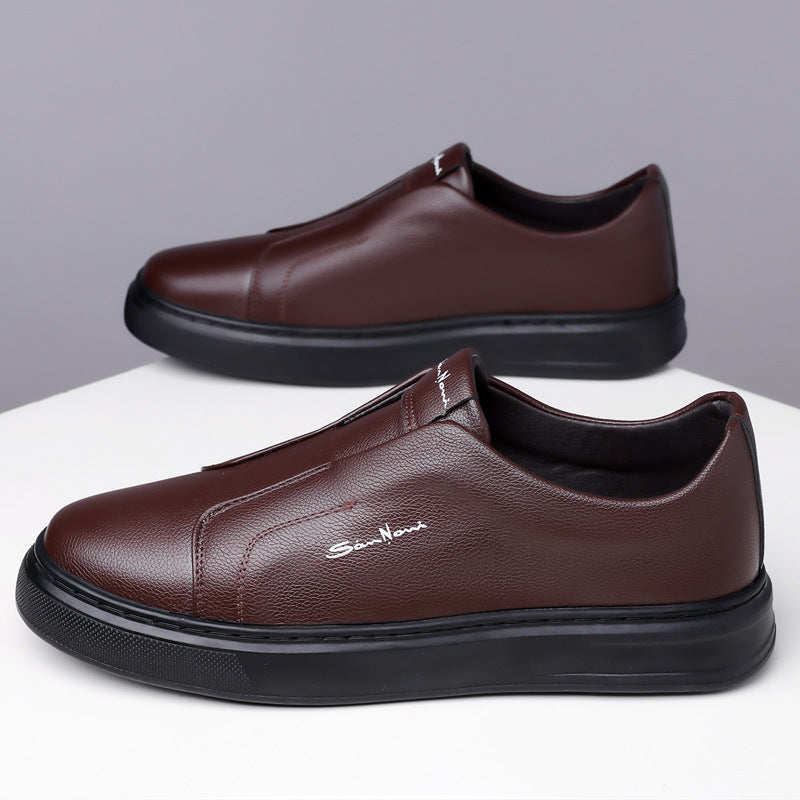 Men's Faux Leather Laceless Sneakers – product view | Hensley London