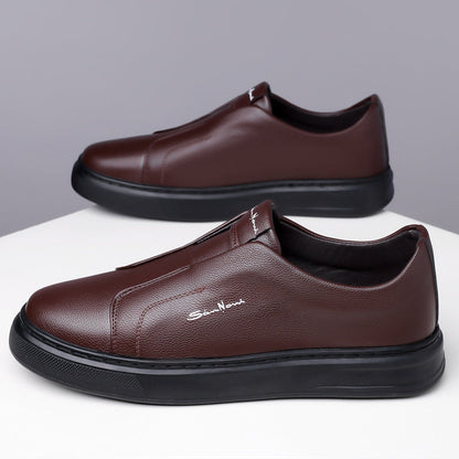 Men's Faux Leather Laceless Sneakers – product view | Hensley London