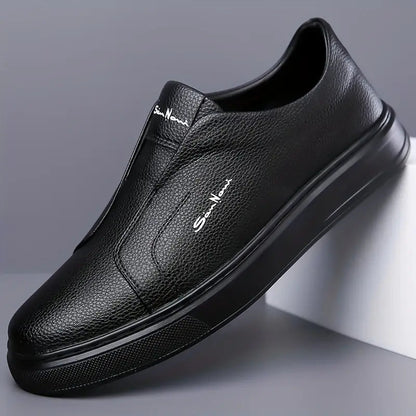 Men's Faux Leather Laceless Sneakers – product view | Hensley London
