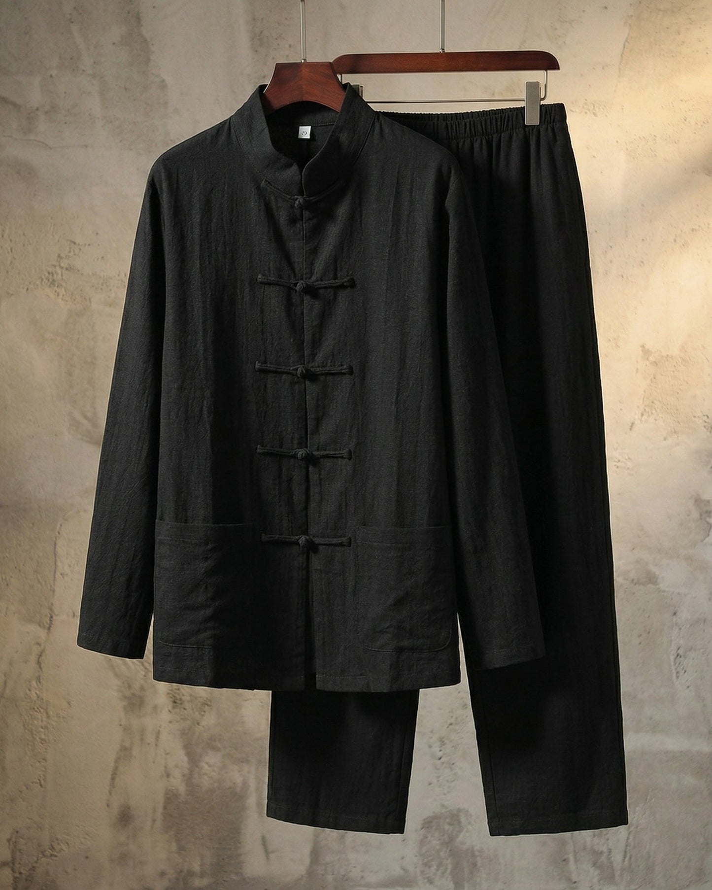 Men's Lightweight Linen Shirt and Trouser Set - detail view | Hensley London