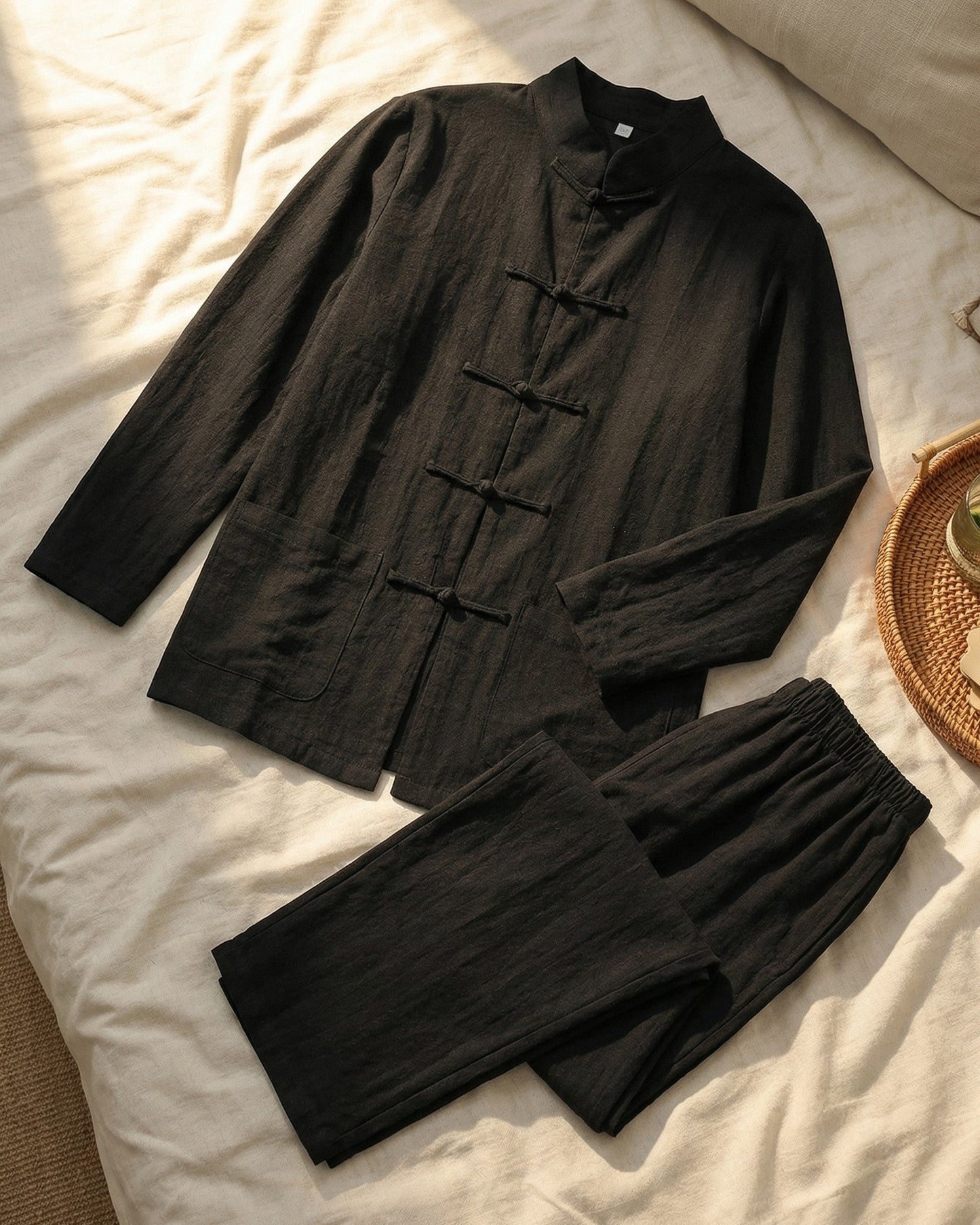 Men's Lightweight Linen Shirt and Trouser Set - styled view | Hensley London