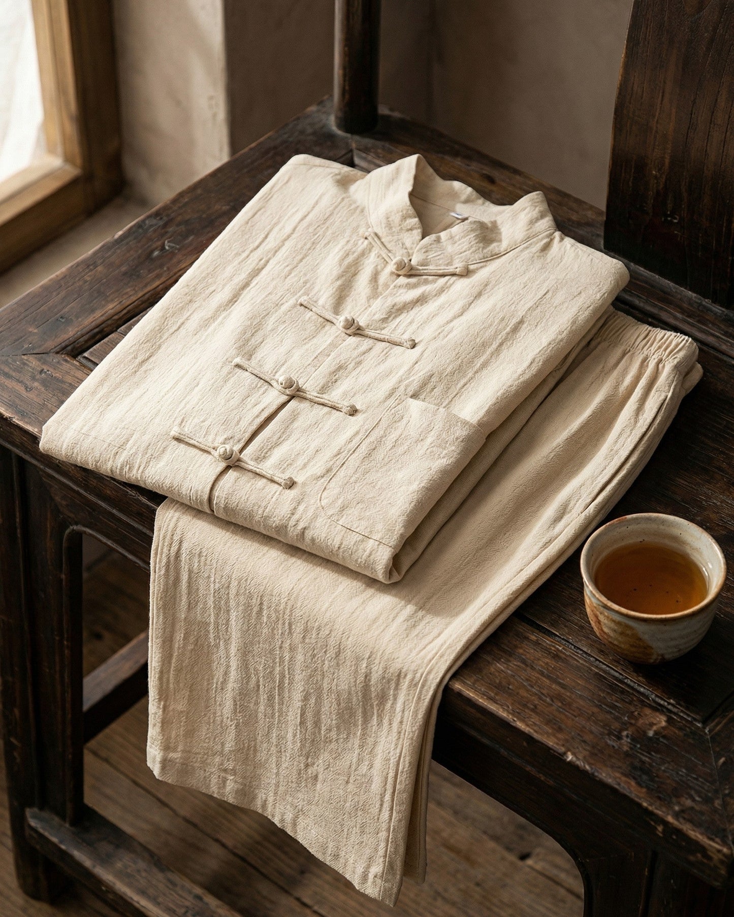 Men's Lightweight Linen Shirt and Trouser Set - lifestyle view | Hensley London