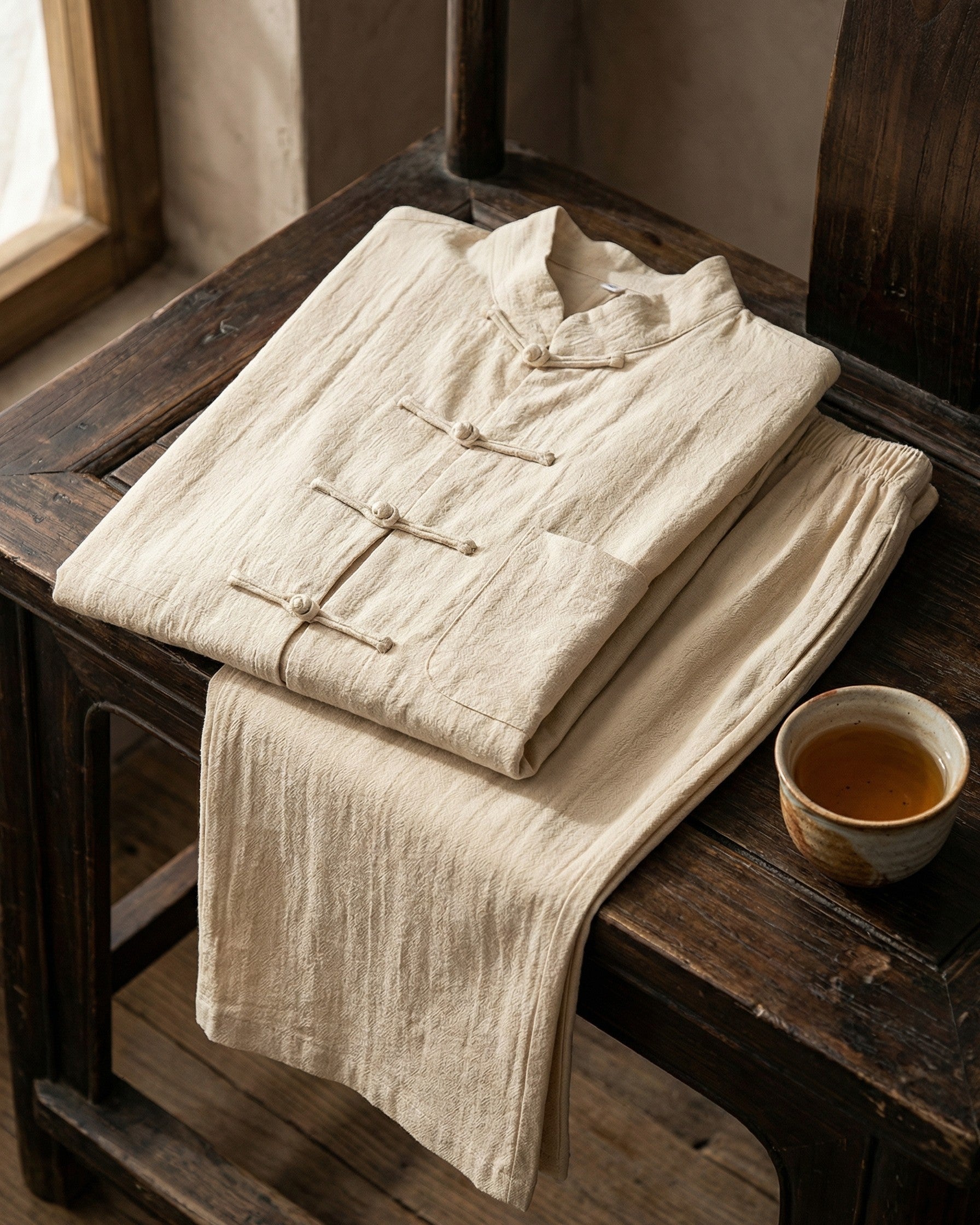 Men's Lightweight Linen Shirt and Trouser Set - lifestyle view | Hensley London