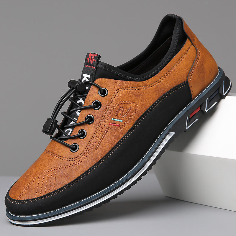 Men's Leather Low-Top Sneakers – Orthopedic Cushioned Sole