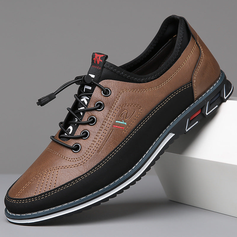 Men's Leather Low-Top Sneakers – Orthopedic Cushioned Sole