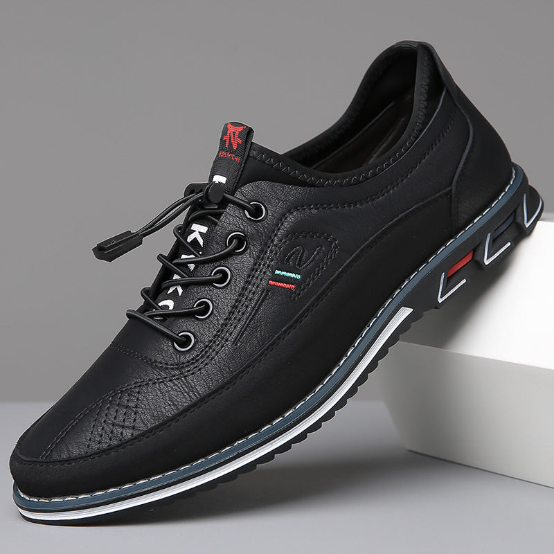 Men's Leather Low-Top Sneakers – Orthopedic Cushioned Sole