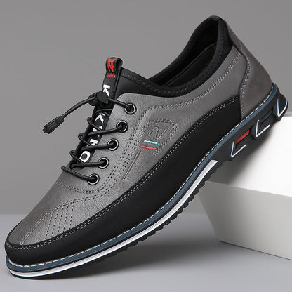 Men's Leather Low-Top Sneakers – Orthopedic Cushioned Sole