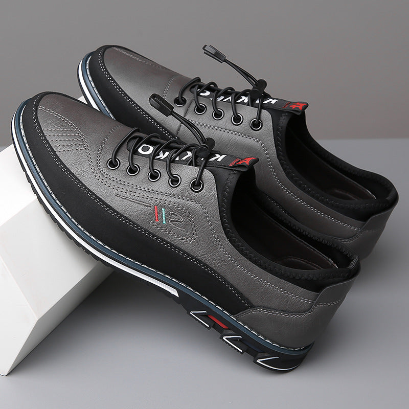 Men's Leather Low-Top Sneakers – Orthopedic Cushioned Sole