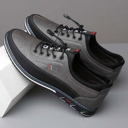 Men's Leather Low-Top Sneakers – Orthopedic Cushioned Sole