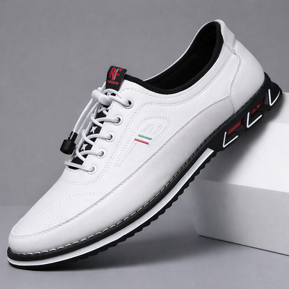 Men's Leather Low-Top Sneakers – Orthopedic Cushioned Sole