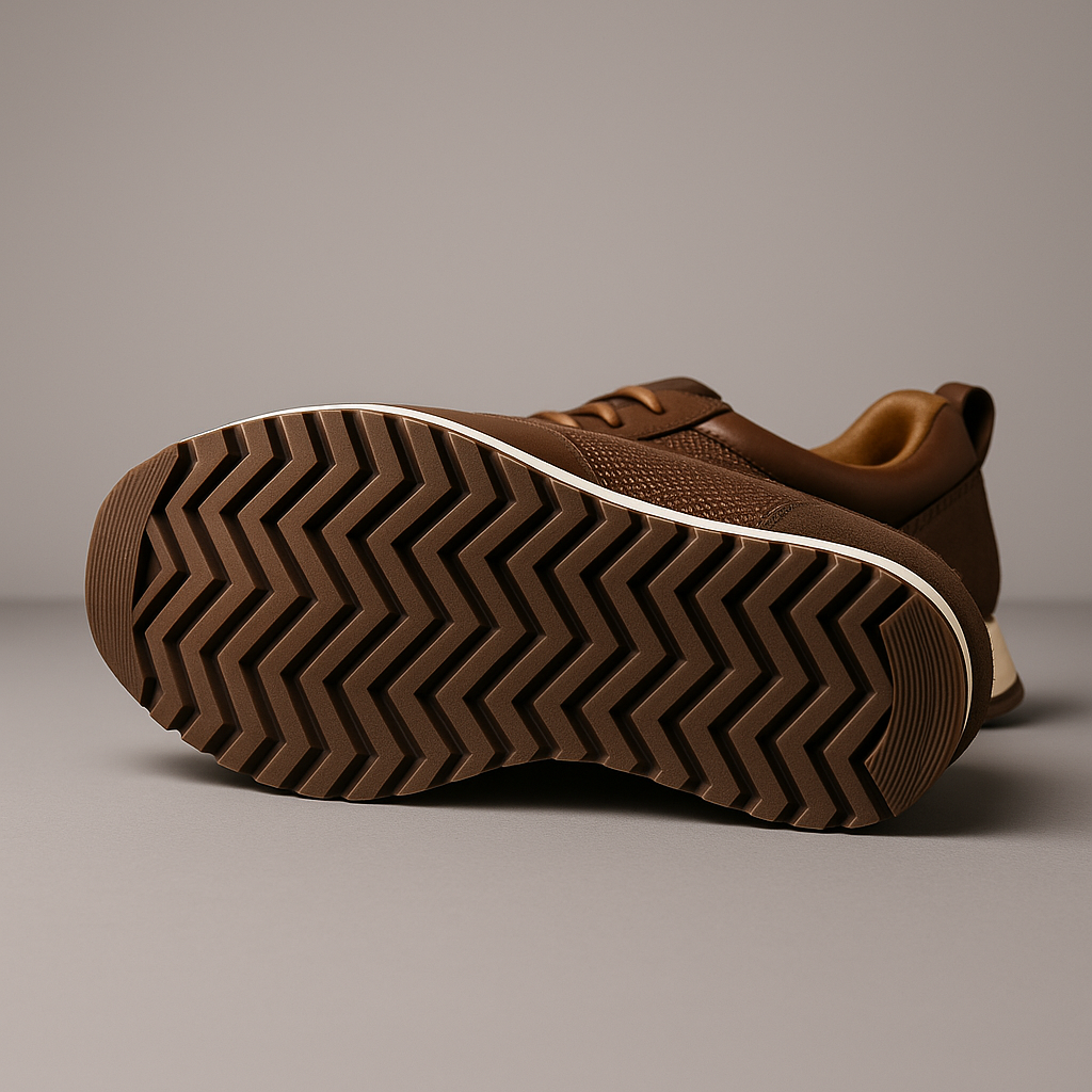 Men's Genuine Leather Low-Top Sneakers – product view | Hensley London