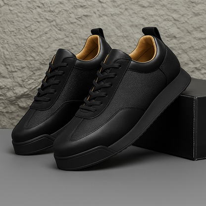 Men's Genuine Leather Low-Top Sneakers – product view | Hensley London