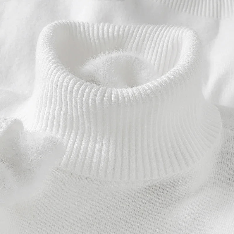 Men's Merino Wool Turtleneck Sweater – product view | Hensley London