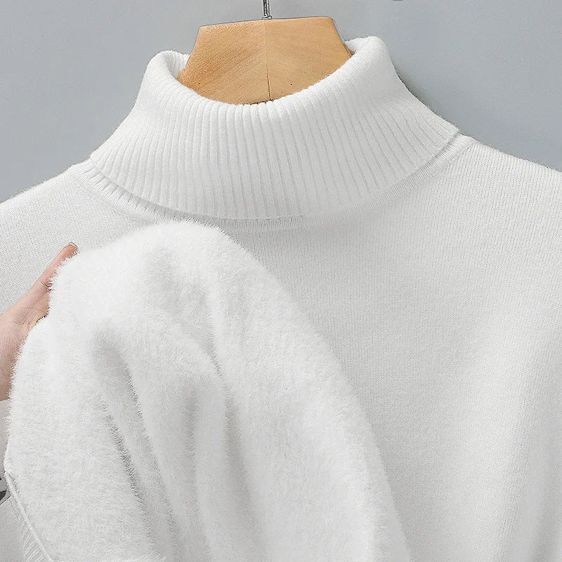 Men's Merino Wool Turtleneck Sweater – product view | Hensley London