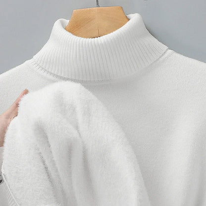 Men's Merino Wool Turtleneck Sweater – product view | Hensley London